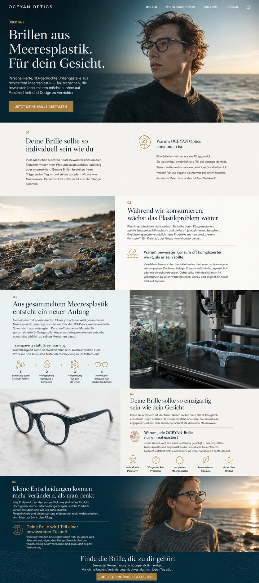 Storytelling-Webkonzept für OCEYAN Optics