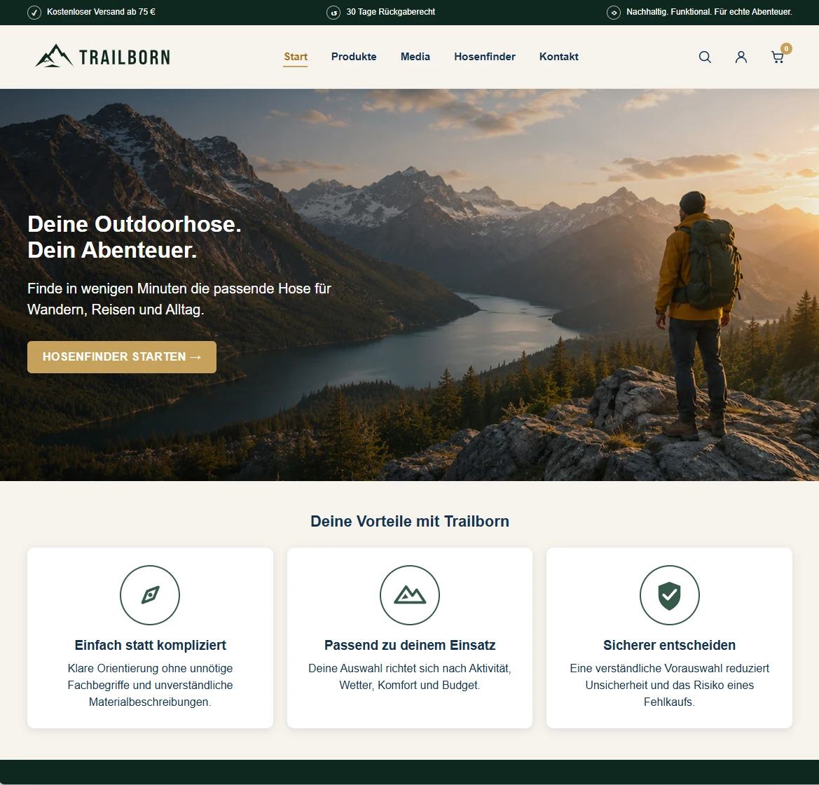 Outdoor-Hosenfinder – interaktive Produktberatung